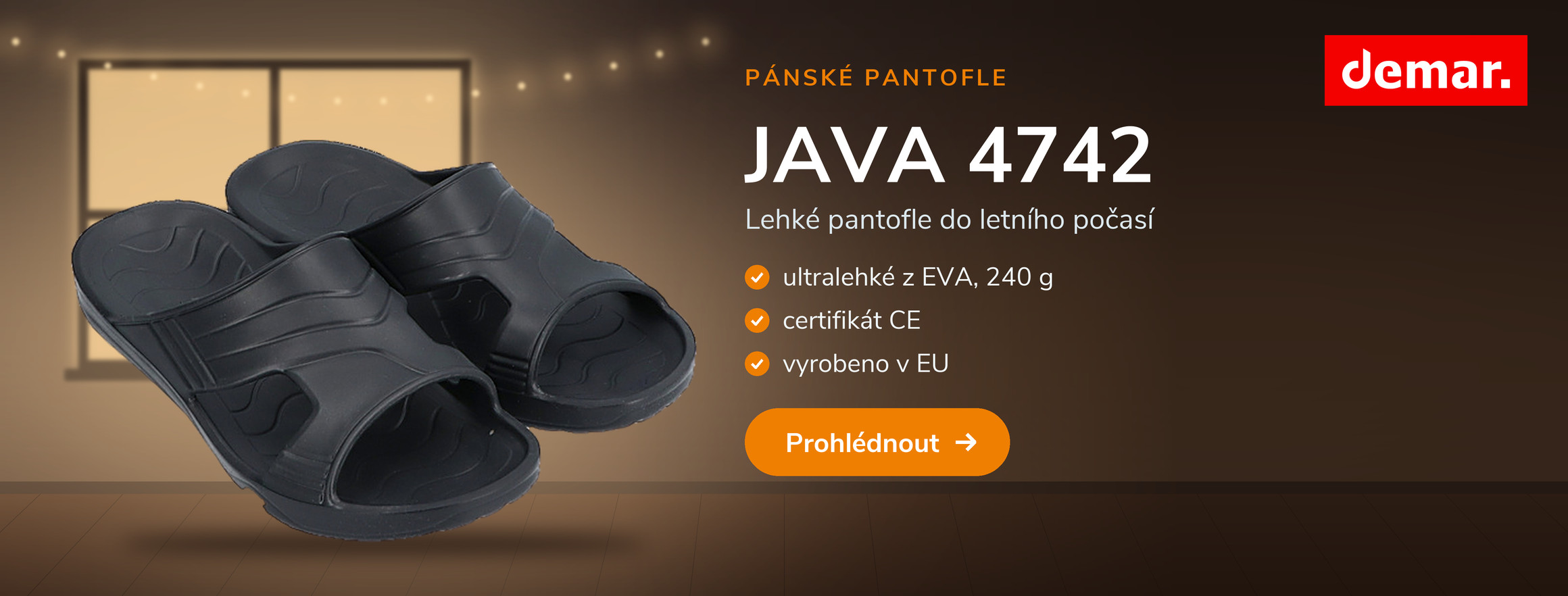 Pánské pantofle Demar JAVA 4742 grafitové